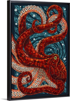Octopus - Paper Mosaic: Retro Travel Poster