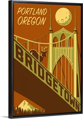 Portland, Oregon - Bridgetown with Moon