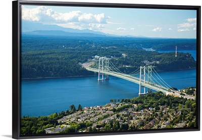Tacoma Narrows Bridge; Tacoma, WA - Aerial Photograph