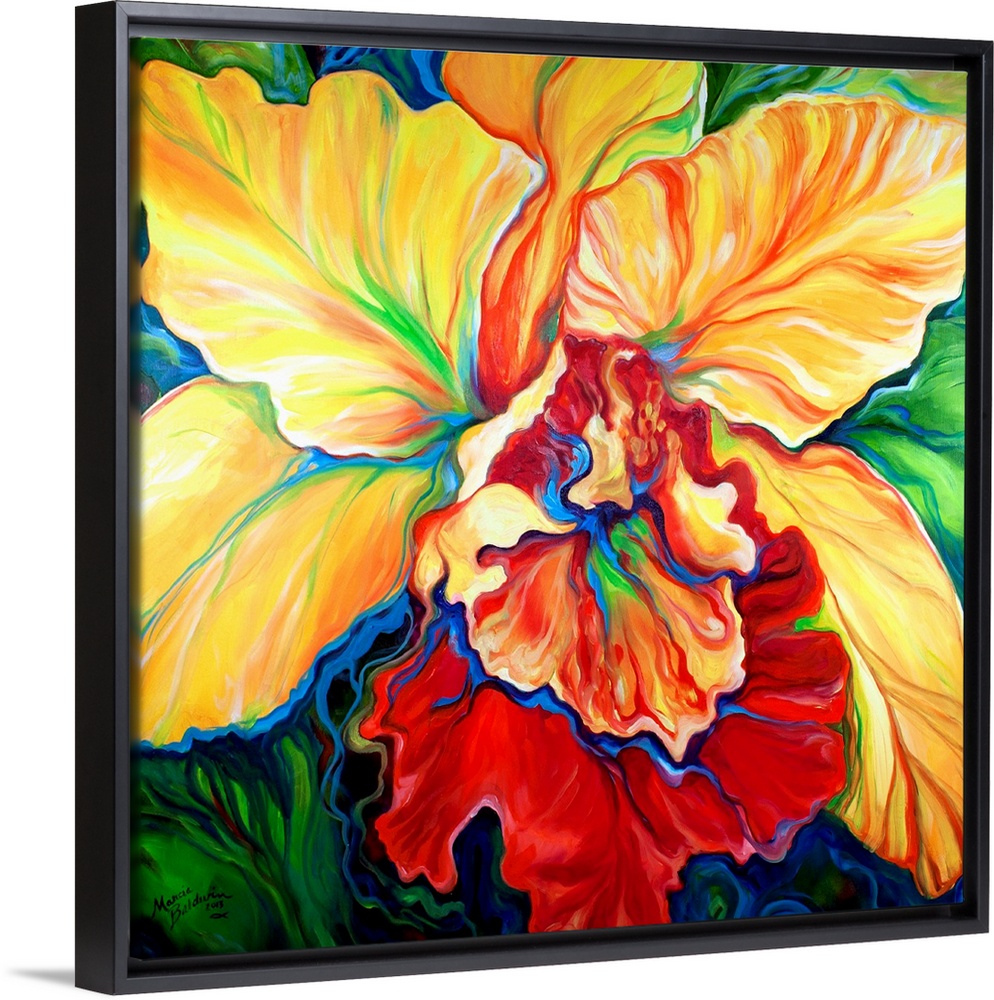 An Abstraction Of A Tropical Orchid, Full Of Exciting Brush Stokes And Splashes Of Unexpected Color.