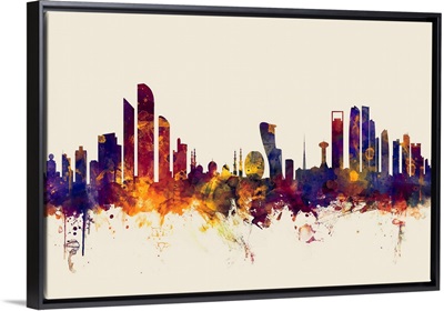 Abu Dhabi Skyline on Beige