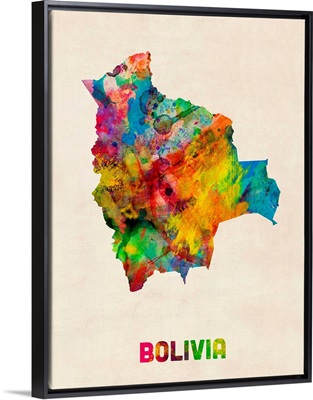 Bolivia Watercolor Map