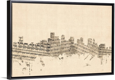 Boston Massachusetts Skyline Sheet Music Cityscape