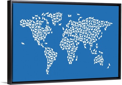 Cats Map of the World, Blue