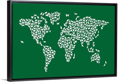 Cats Map of the World, Dark Green