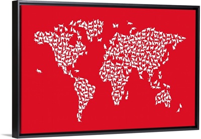 Cats Map of the World, Red