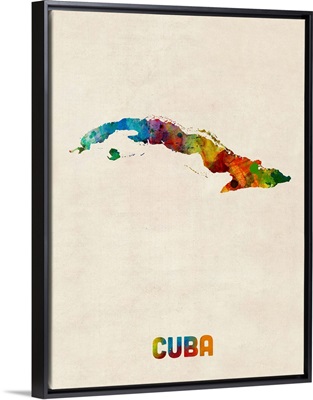 Cuba Watercolor Map