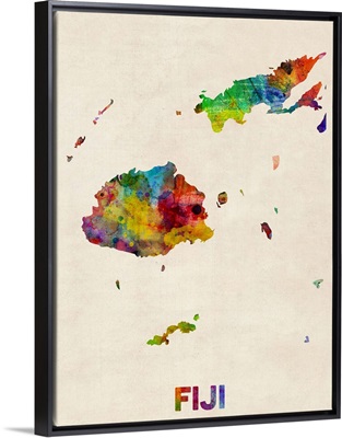 Fiji Watercolor Map