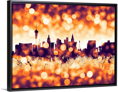 Las Vegas Nevada Skyline, Orange Bokeh