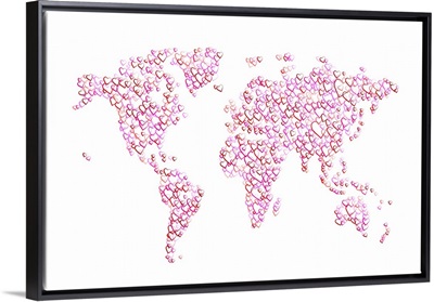 Love Hearts Map of the World Map