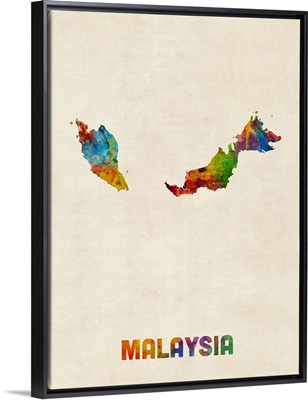 Malaysia Watercolor Map