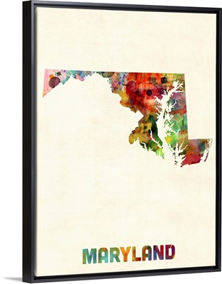 Maryland Watercolor Map