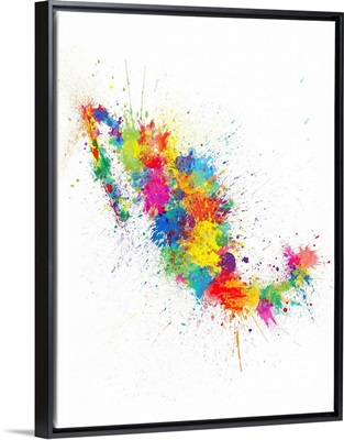 Mexico Paint Splashes Map
