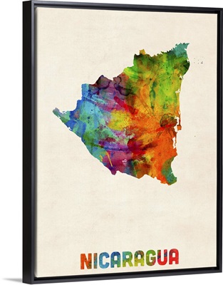 Nicaragua Watercolor Map