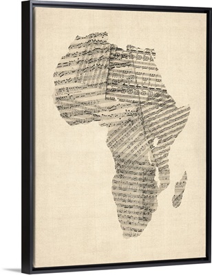 Old Sheet Music Map of Africa Map