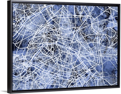 Paris France City Street Map