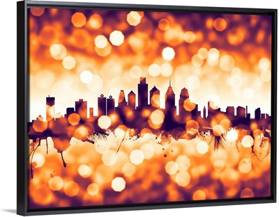 Philadelphia Pennsylvania Skyline, Orange Bokeh