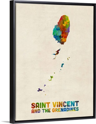 Saint Vincent and the Grenadines Watercolor Map
