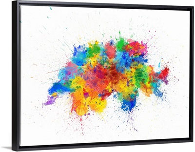 Switzerland Paint Splashes Map