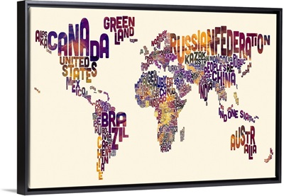 Text Map of the World