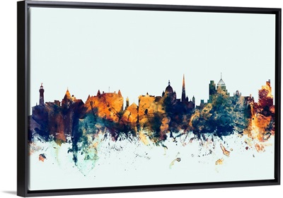 Victoria Canada Skyline on Light Blue