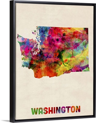 Washington Watercolor Map