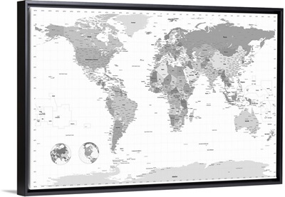 World Map black and white