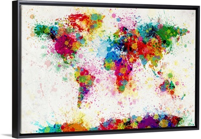 World Map Paint Drops