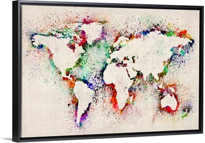 World Map Splash Outline