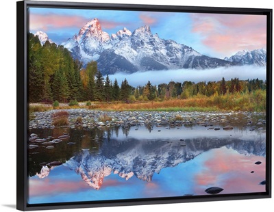 Grand Tetons reflected in lake Grand Teton National Park Wyoming