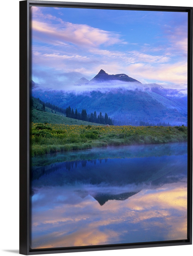 Ruby Range reflected in the Slate River, Colorado