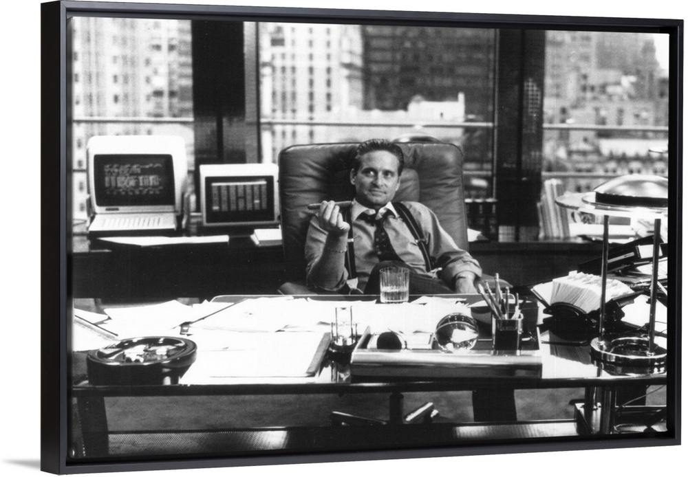 Stone's energetic, high-minded big business treatise in which naive, neophyte stockbroker Bud Fox (Charlie Sheen) is seduc...