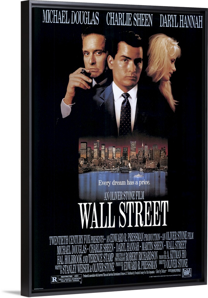 Stone''s energetic, high-minded big business treatise in which naive, neophyte stockbroker Bud Fox (Charlie Sheen) is sedu...