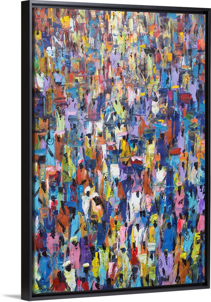 Dressed in colorful attire, merchants and shoppers come and go, carrying baskets and bundles atop their heads. This origin...