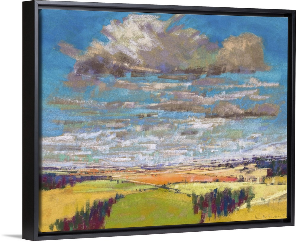 Contemporary painting of an endless landscape in the countryside.