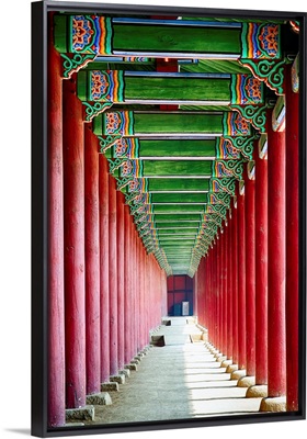 Colonnade in a Royal Palace, Gyeongbokgung Palace, Seoul, South Korea