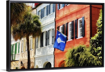 Flag with Palmetto and Crescent Moon