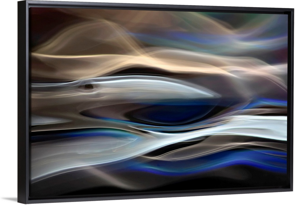 This horizontal artwork for the home or office is an ethereal stream of lights and colors.