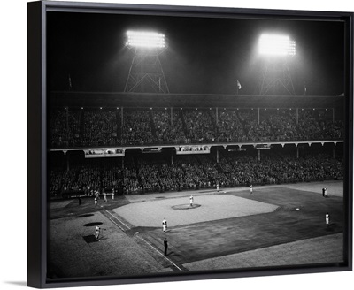 1940's 1947 Baseball Night Game Under The Lights, Ebbets Field Brooklyn