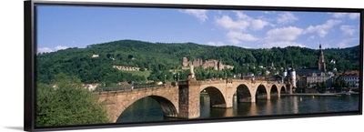 Arch bridge across a river, Neckar River, Heidelberg, Baden-Wurttemberg, Germany