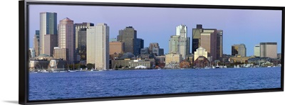 Boston Harbor and the Boston skyline at sunrise, Massachusetts