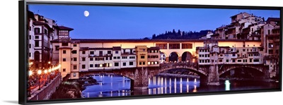Bridge across a river, Arno River, Ponte Vecchio, Florence, Tuscany, Italy