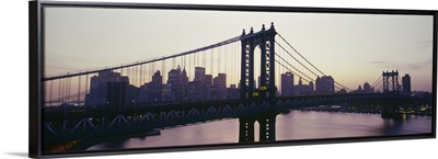 Bridge across a river, Manhattan Bridge, East River, Manhattan, New York City, New York State