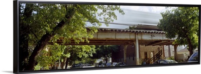 Elevated train on a bridge Ravenswood neighborhood Chicago Illinois