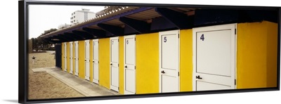 Facade of a beach hut, Lignano Sabbiadoro, Italy