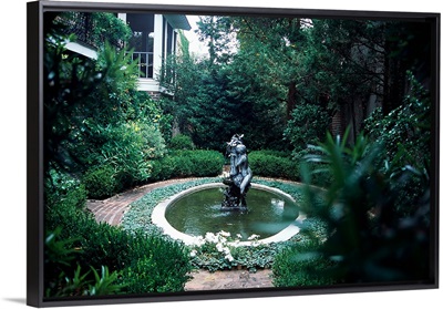 Fountain in a garden, Savannah, Chatham County, Georgia,