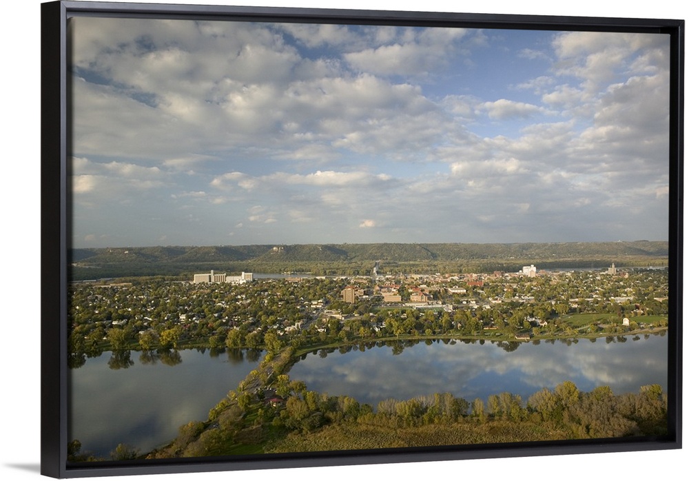 High angle view of a city, Mississippi River Valley, Winona, Minnesota