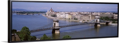 Hungary, Budapest, Danube River, bridge