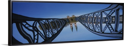 Low Angle View Of A Bridge, Blue Bridge, Freiburg, Germany