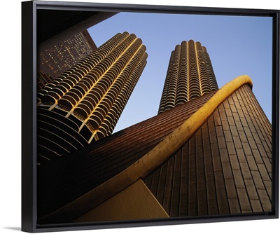 Low angle view of buildings, Marina Towers, Chicago, Illinois